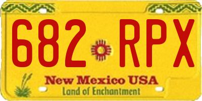 NM license plate 682RPX