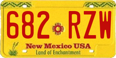 NM license plate 682RZW