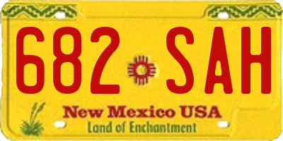 NM license plate 682SAH