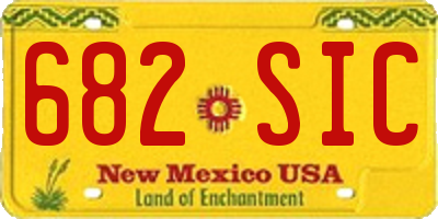 NM license plate 682SIC