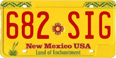 NM license plate 682SIG