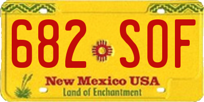 NM license plate 682SOF