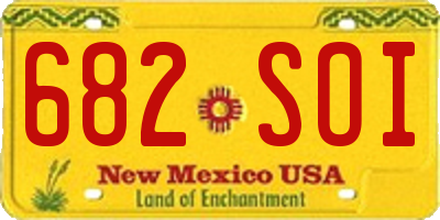 NM license plate 682SOI