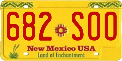 NM license plate 682SOO