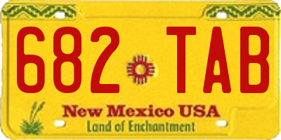 NM license plate 682TAB