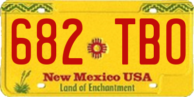 NM license plate 682TBO