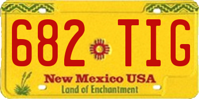 NM license plate 682TIG