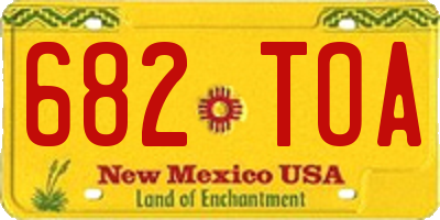 NM license plate 682TOA