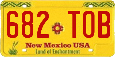 NM license plate 682TOB