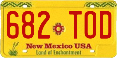 NM license plate 682TOD