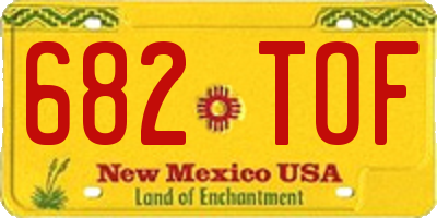 NM license plate 682TOF