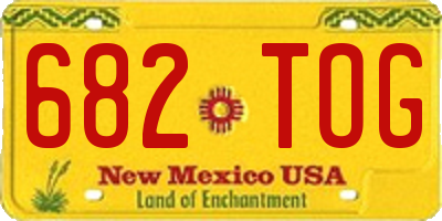 NM license plate 682TOG