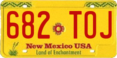 NM license plate 682TOJ