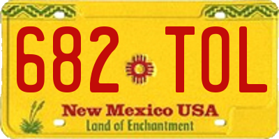 NM license plate 682TOL