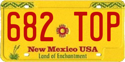 NM license plate 682TOP