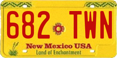 NM license plate 682TWN