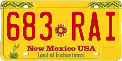 NM license plate 683RAI