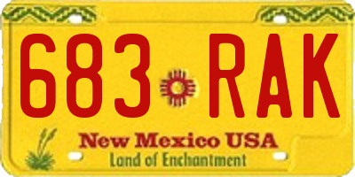 NM license plate 683RAK