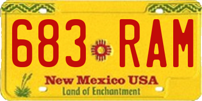 NM license plate 683RAM