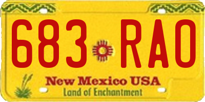 NM license plate 683RAO