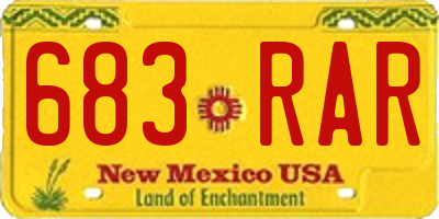 NM license plate 683RAR