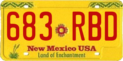 NM license plate 683RBD
