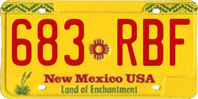 NM license plate 683RBF