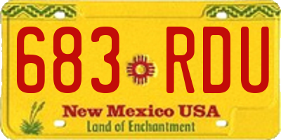 NM license plate 683RDU