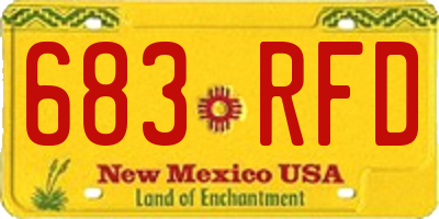 NM license plate 683RFD