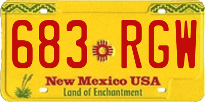 NM license plate 683RGW