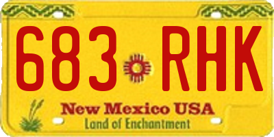 NM license plate 683RHK