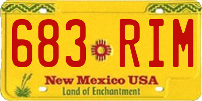 NM license plate 683RIM