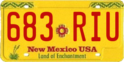 NM license plate 683RIU