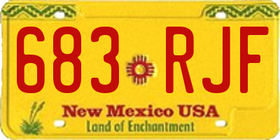 NM license plate 683RJF