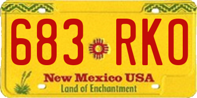 NM license plate 683RKO