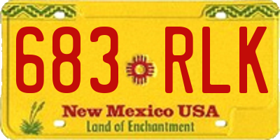 NM license plate 683RLK