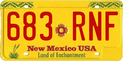 NM license plate 683RNF