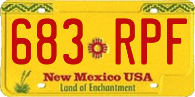 NM license plate 683RPF
