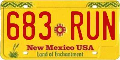 NM license plate 683RUN