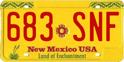 NM license plate 683SNF