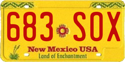 NM license plate 683SOX