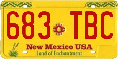 NM license plate 683TBC