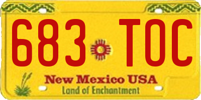 NM license plate 683TOC