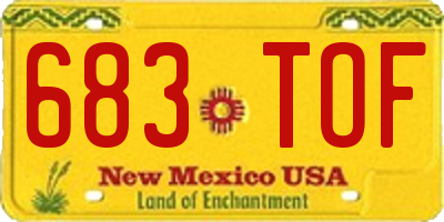 NM license plate 683TOF