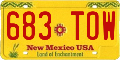 NM license plate 683TOW