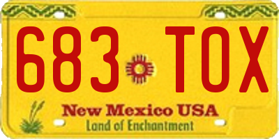 NM license plate 683TOX