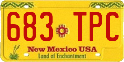 NM license plate 683TPC