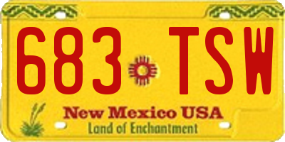 NM license plate 683TSW