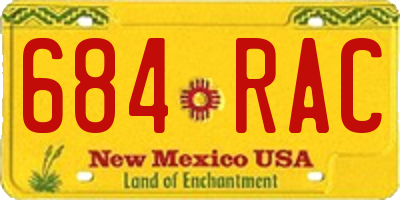 NM license plate 684RAC