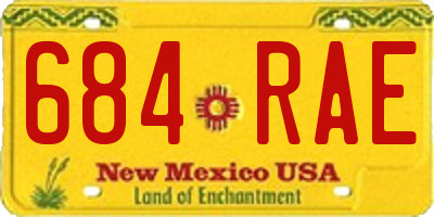 NM license plate 684RAE